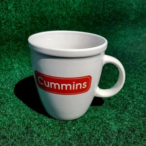 CUMMINS Coffee CUP MUG Diesel Power Engine - Heavy Stoneware 16oz VTG White Red